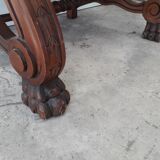 Spain truncated chair solid wood scuplté and leather