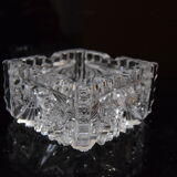 Pair of ashtrays, cut crystal glass, bohemia in the 1960's