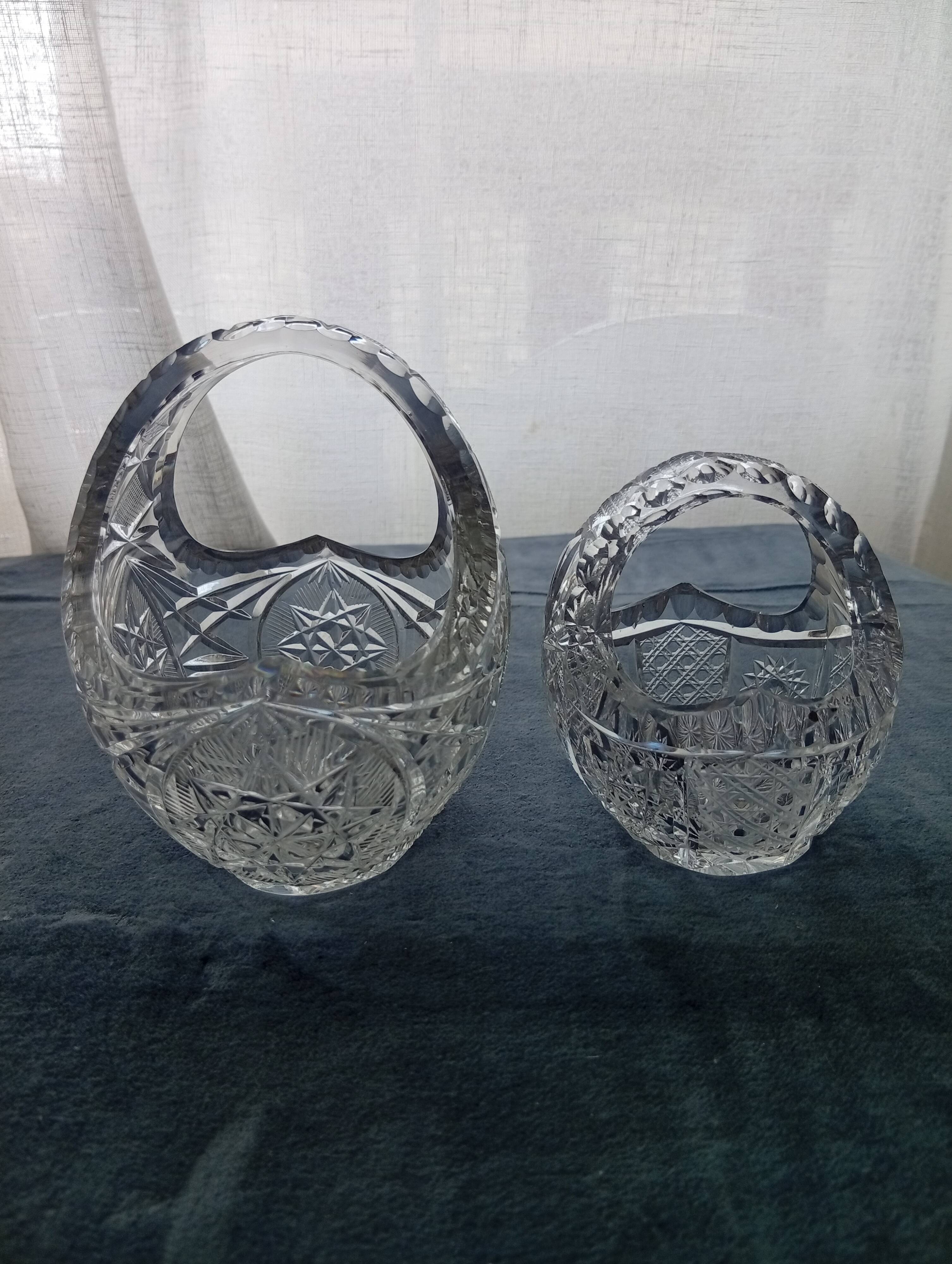 Set of crystal baskets from Zawiercie