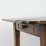 Large antique dining table for 6 to 8 people with two functional drawers