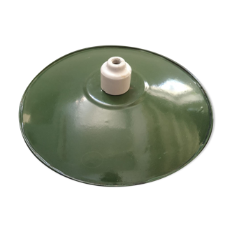 Old lampshade green sheet metal bowl 1940 TBE Ø 24 cm porcelain socket