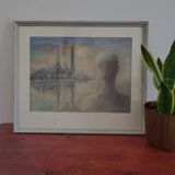 Pastel tekening, titel de Bewustwording, kunstenaar P. Timmermans, Belgium