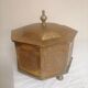 Old oriental tea box in engraved brass