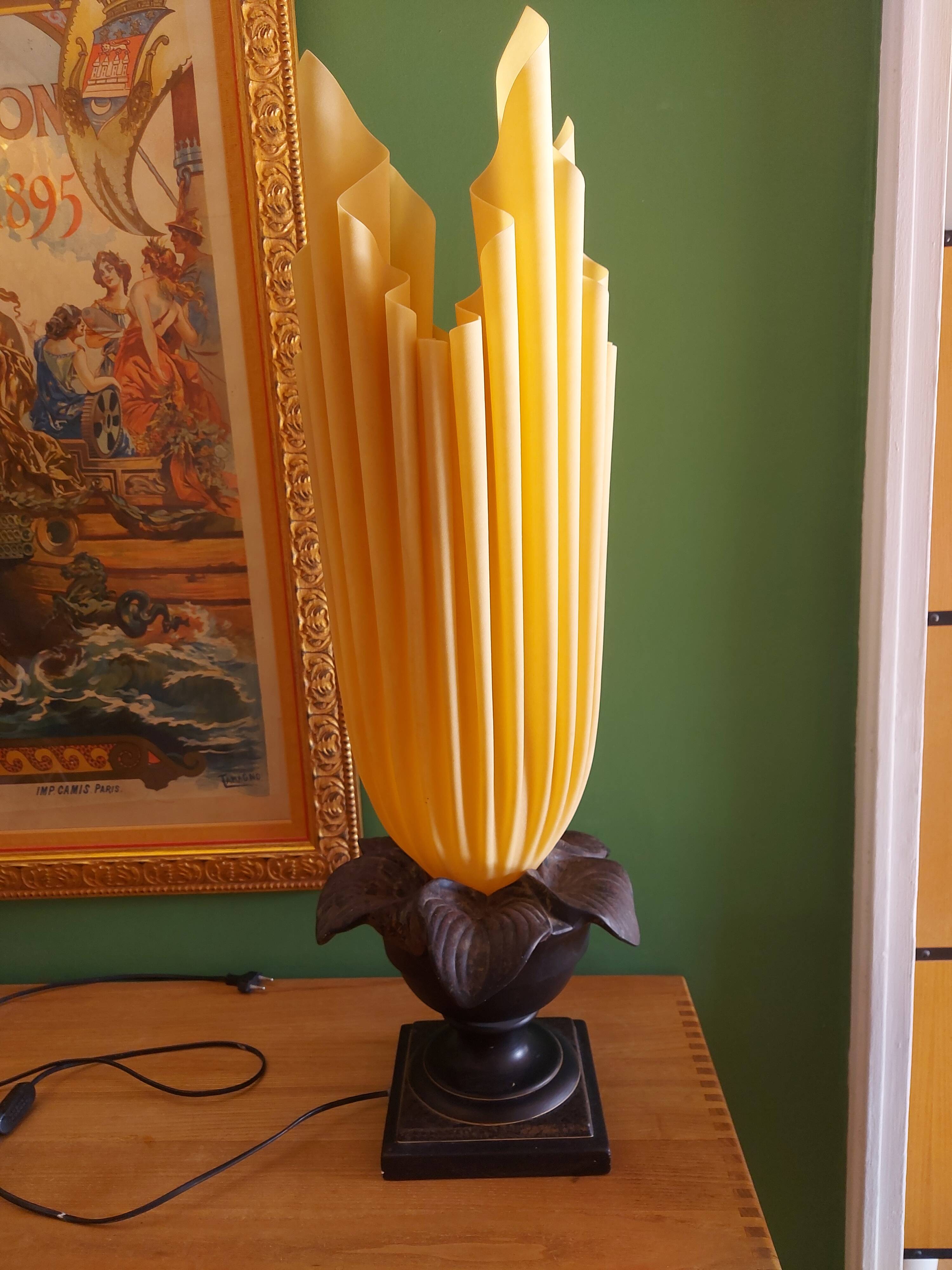 70's georgia jacob lamp, gold leaves