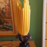 70's georgia jacob lamp, gold leaves