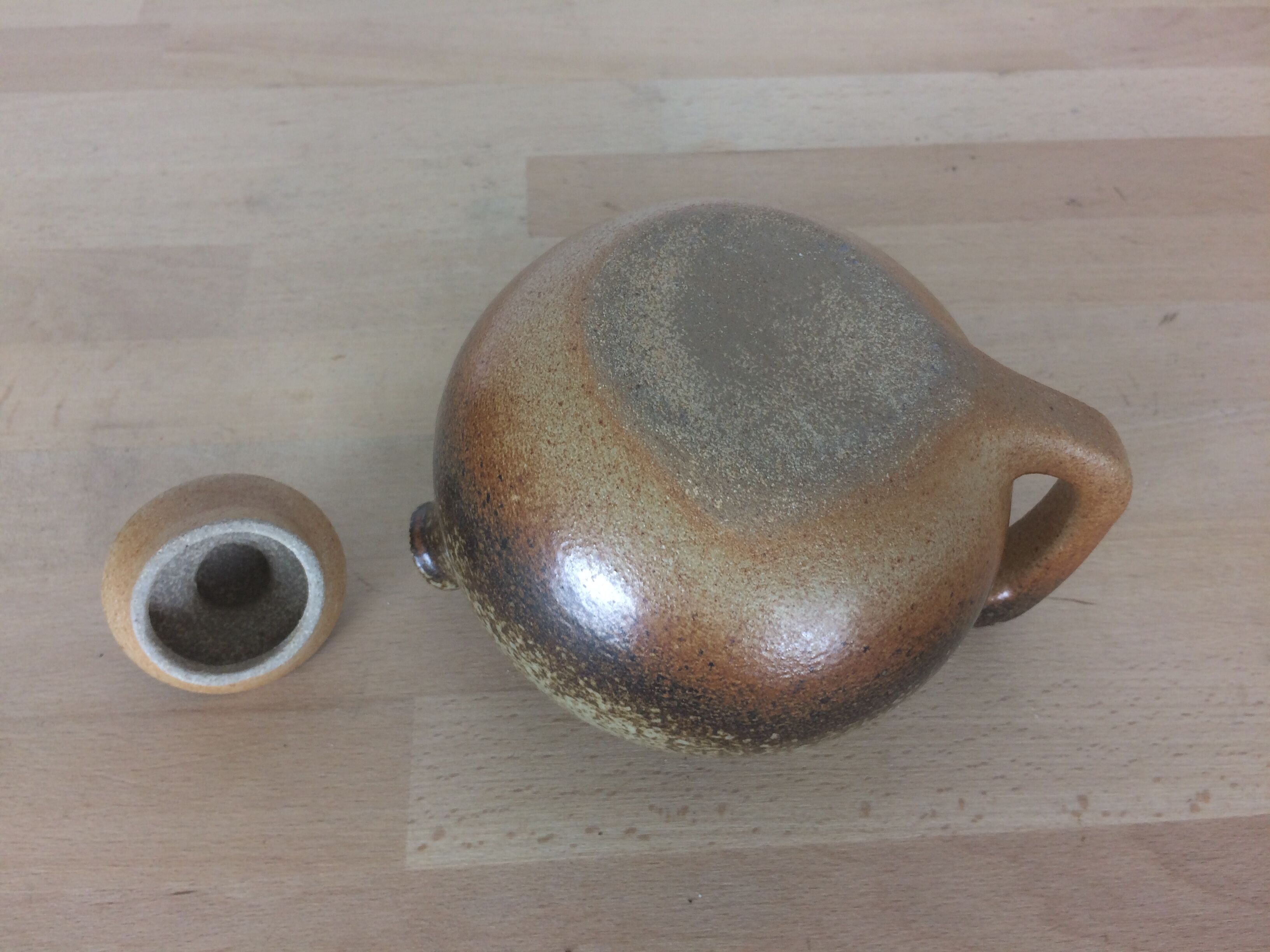 Round sandstone teapot
