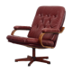 Leather swivel armchair, Danish design, 1970s, made in Denmark