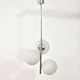 Chrome vintage chandelier with globes – 1970s modernist design