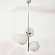 Chrome vintage chandelier with globes – 1970s modernist design