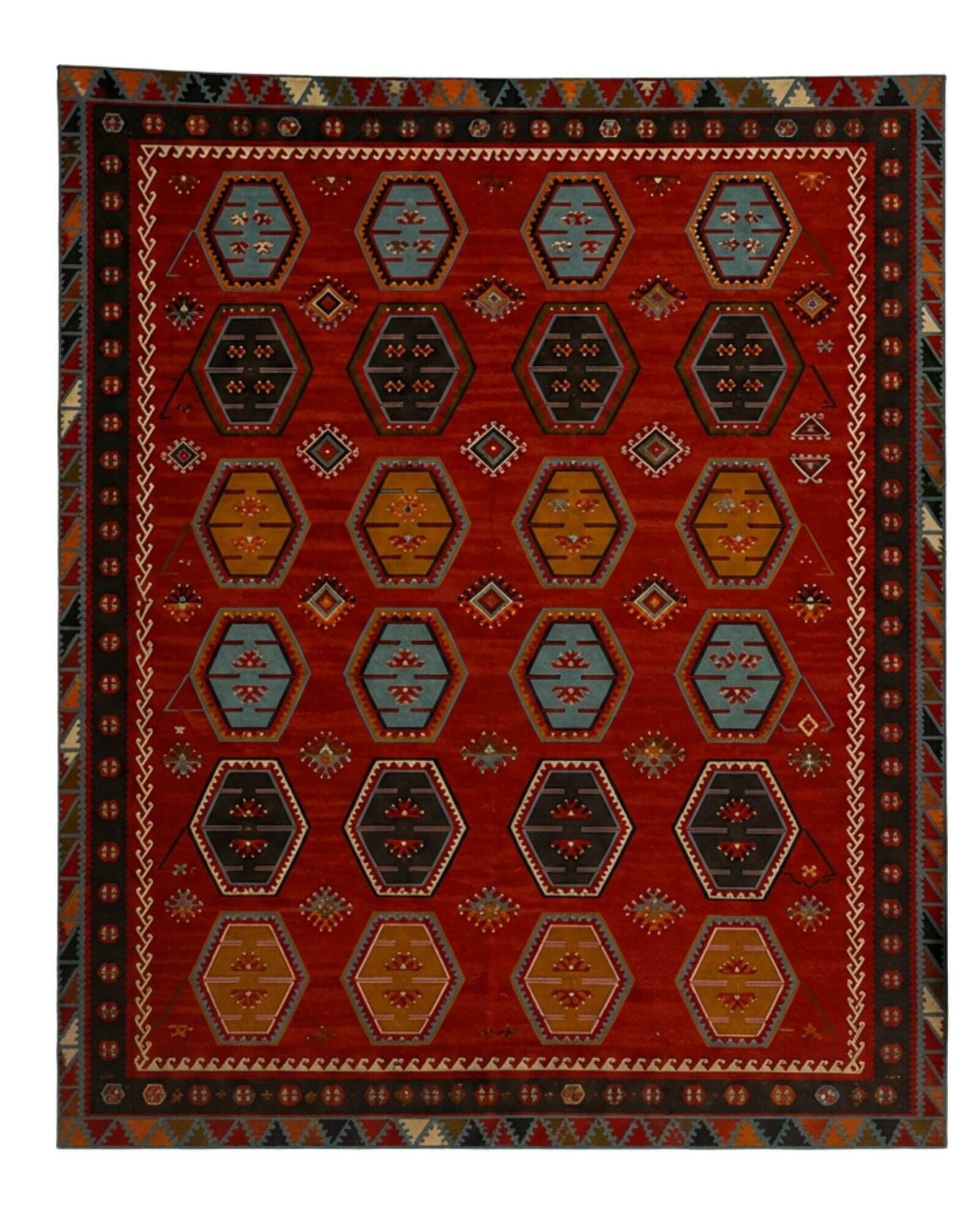 Rare Handmade Sarkishla Kilim Oriental Rug Antique Wool Turkish Kilim