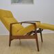 Mid-century armchair with folding footrest, 1960s