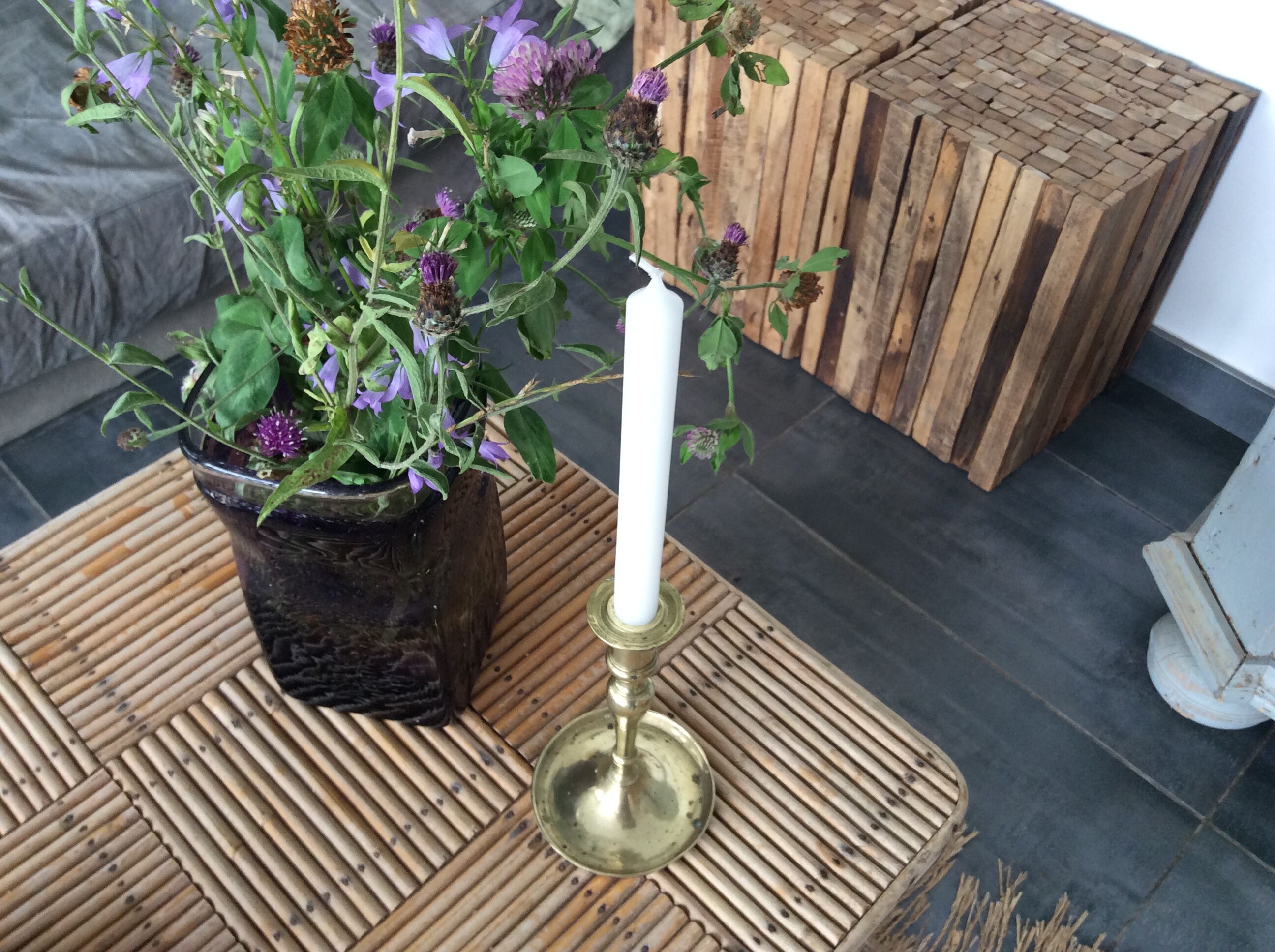 Copper candle holder