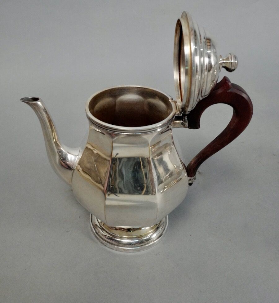 Coffee and tea service silver metal 3 pieces