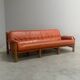 Brutalist, Brazilian style leather lounge sofa, 1960s