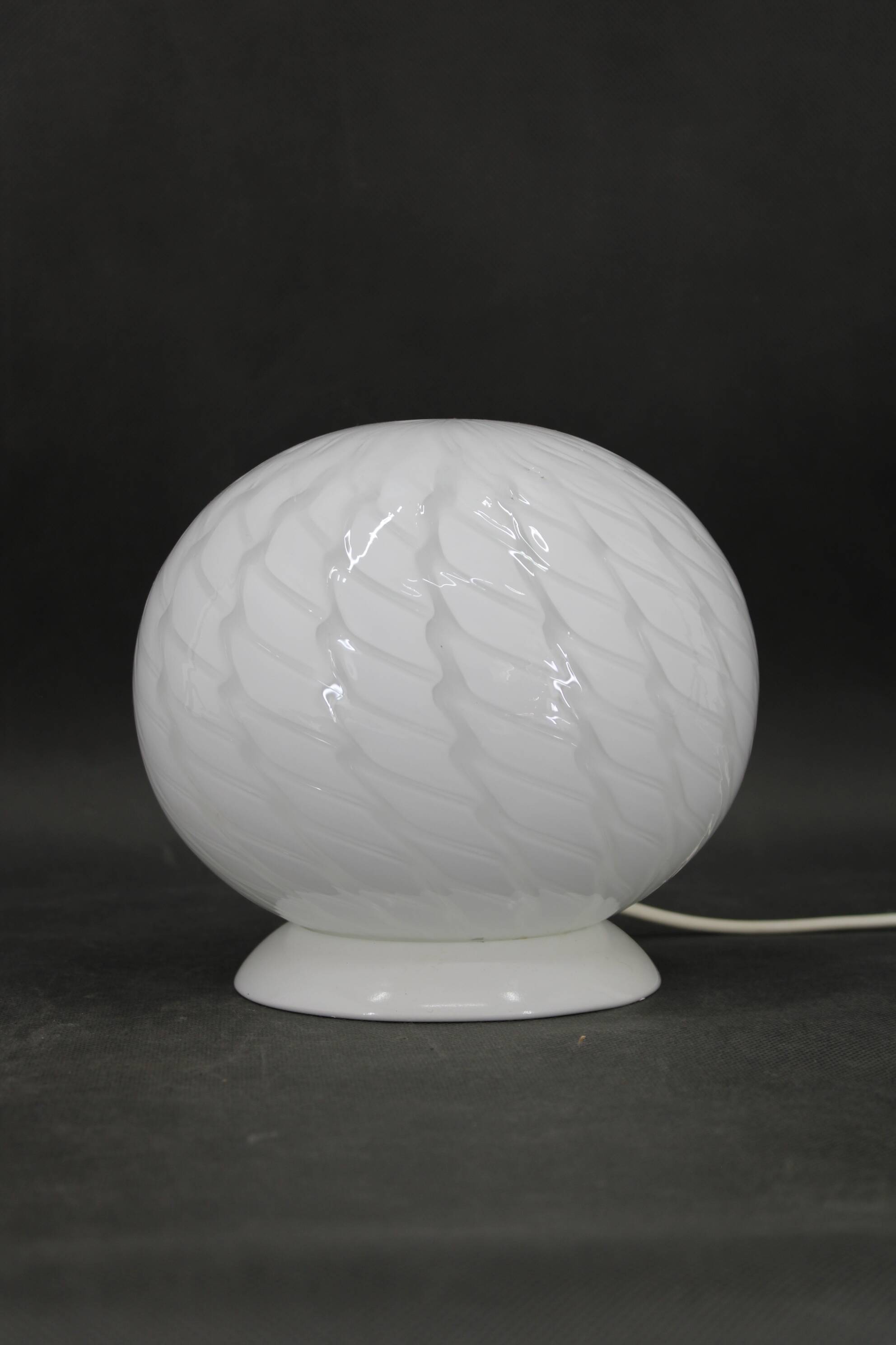 1980s Glass Globe Table Lamp , Italy