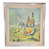 Wolfgang Heinz Unger, Colorful Still Life, 1971, Oil Painting, Framed