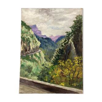 Peinture vintage de montagne