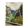 Vintage mountain painting