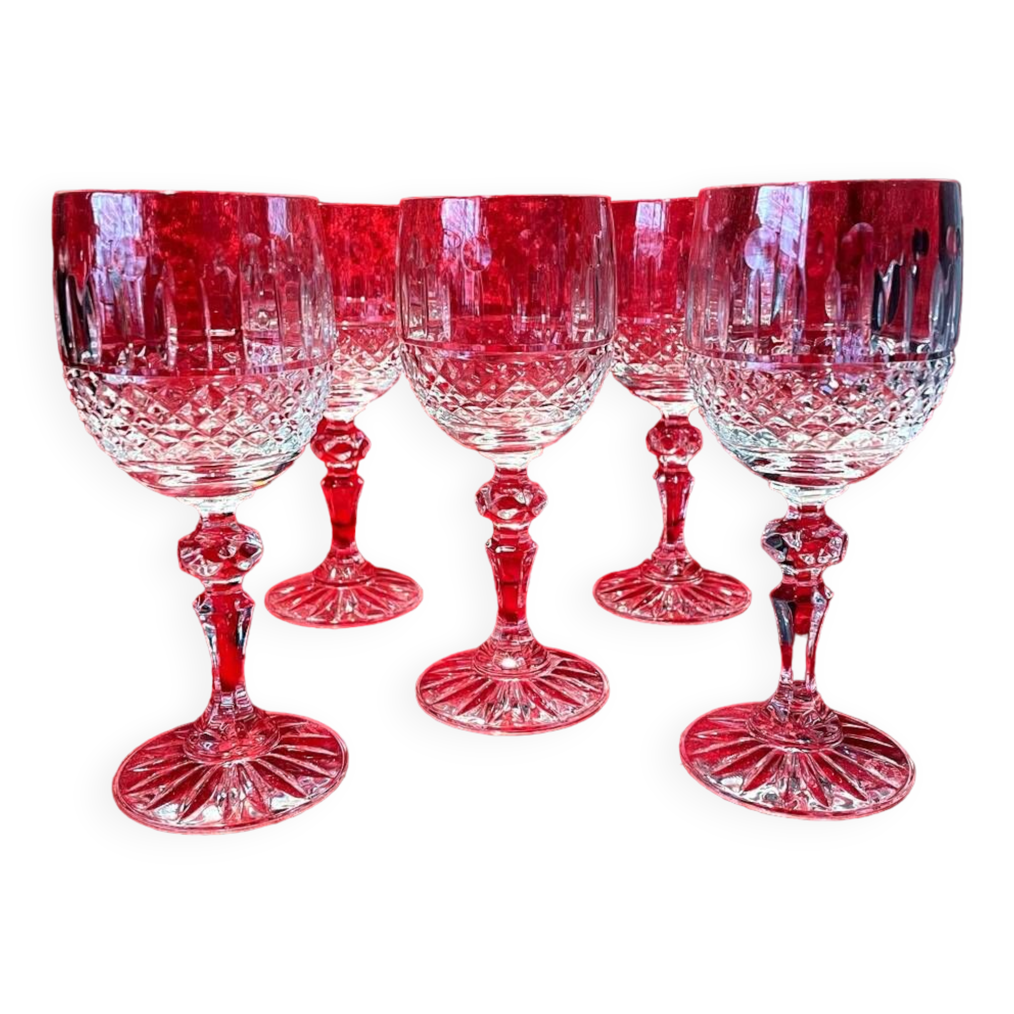 Set of 5 etzel bitche crystal wine glasses