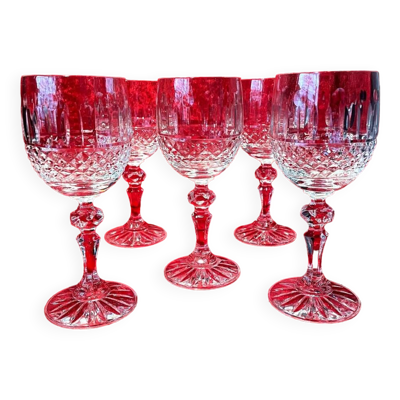 Suite de 5 verres a vin en cristal de etzel bitche