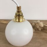 Vintage opaline white thread walking lamp