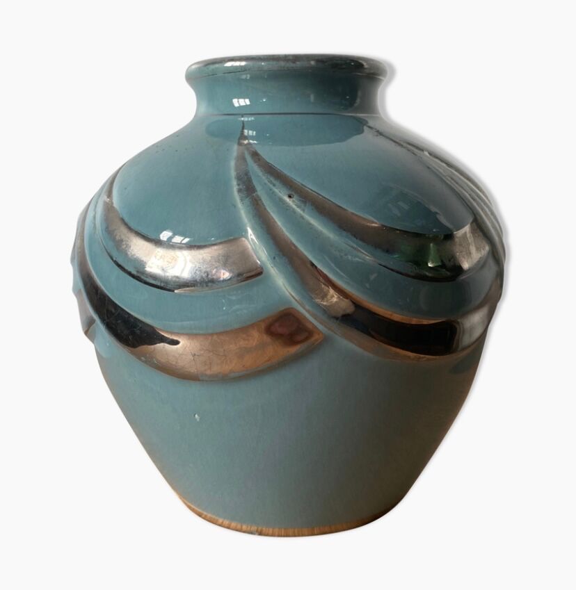 Blue Art deco vase