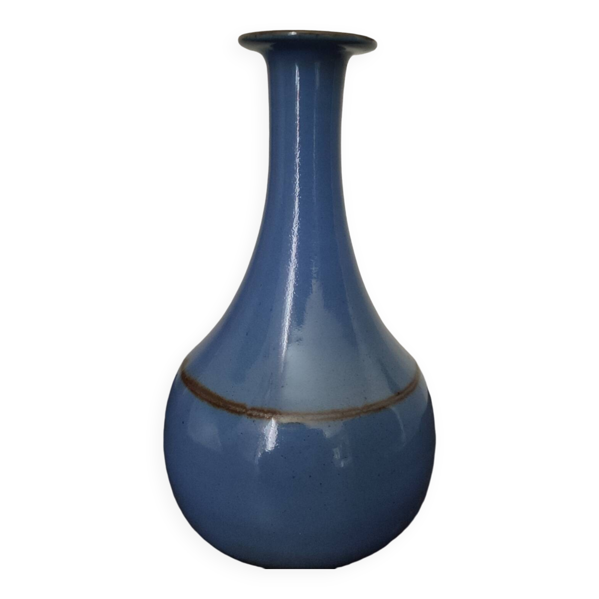 Blue ceramic soliflore vase