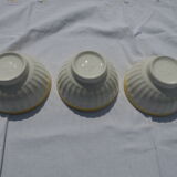 3 bowls faience yellow edging