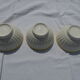 3 bols faience liseré jaune