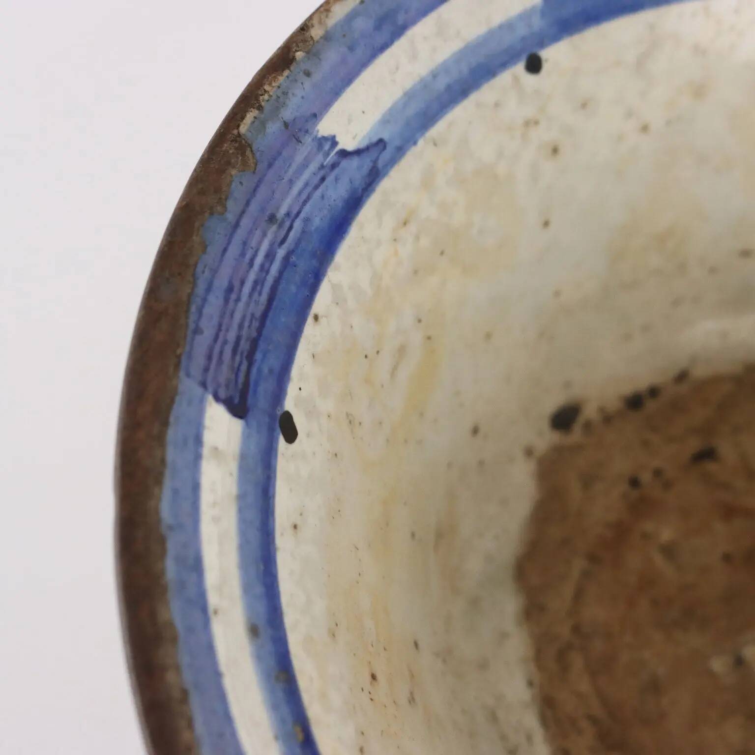Coupe ancienne début XIXe siècle en terre cuite décorée