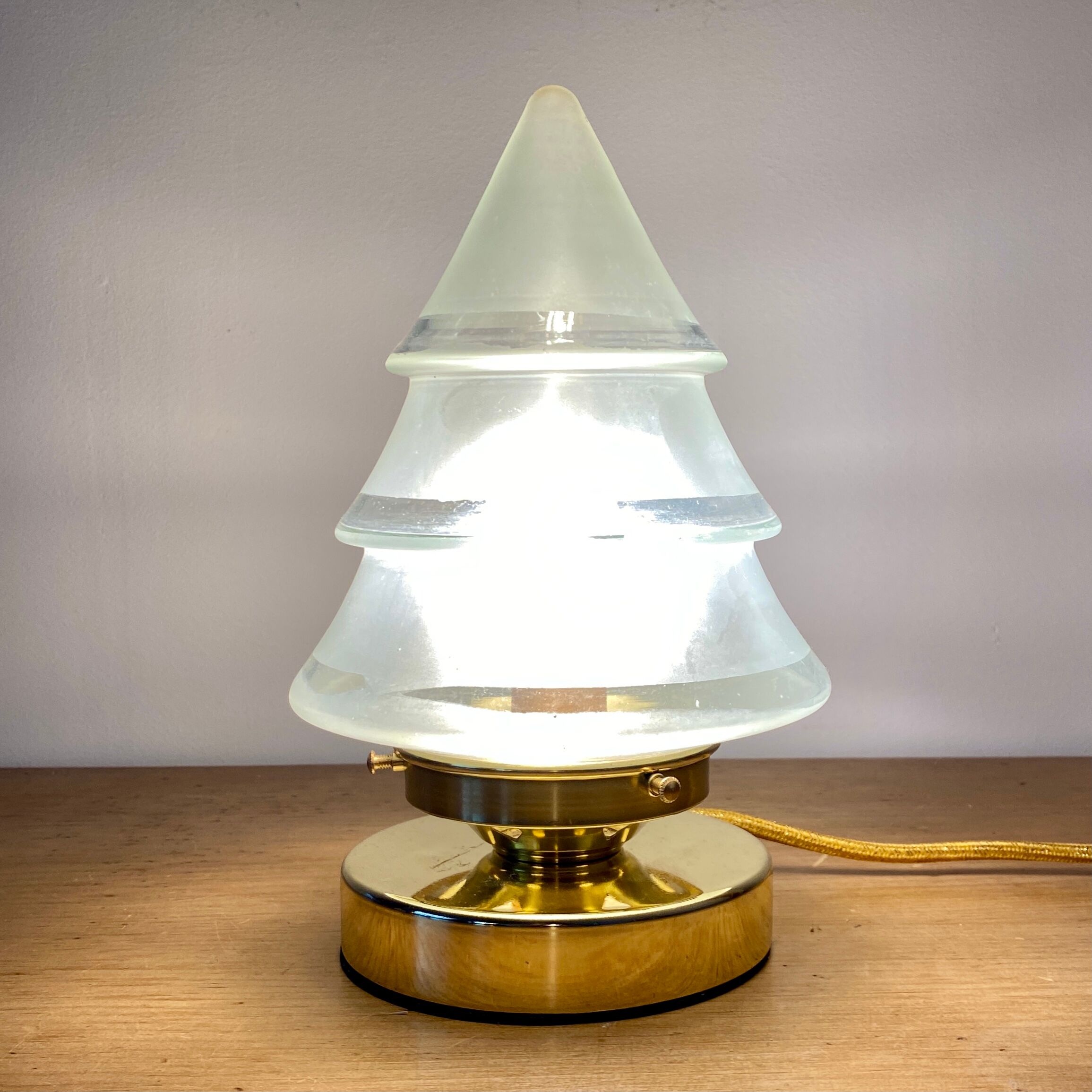 Vintage globe table lamp in frosted glass