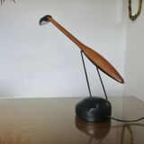 Zoomorphic desk lamp in cherry wood and polycarbonate