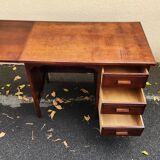 Beautiful 1940s beechwood desk with drop-leaf front