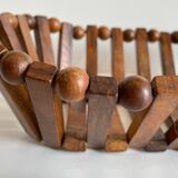 Vintage turned wooden table basket