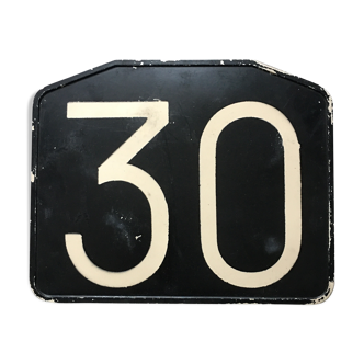 Plaque ancienne de ligne de bus n° 30