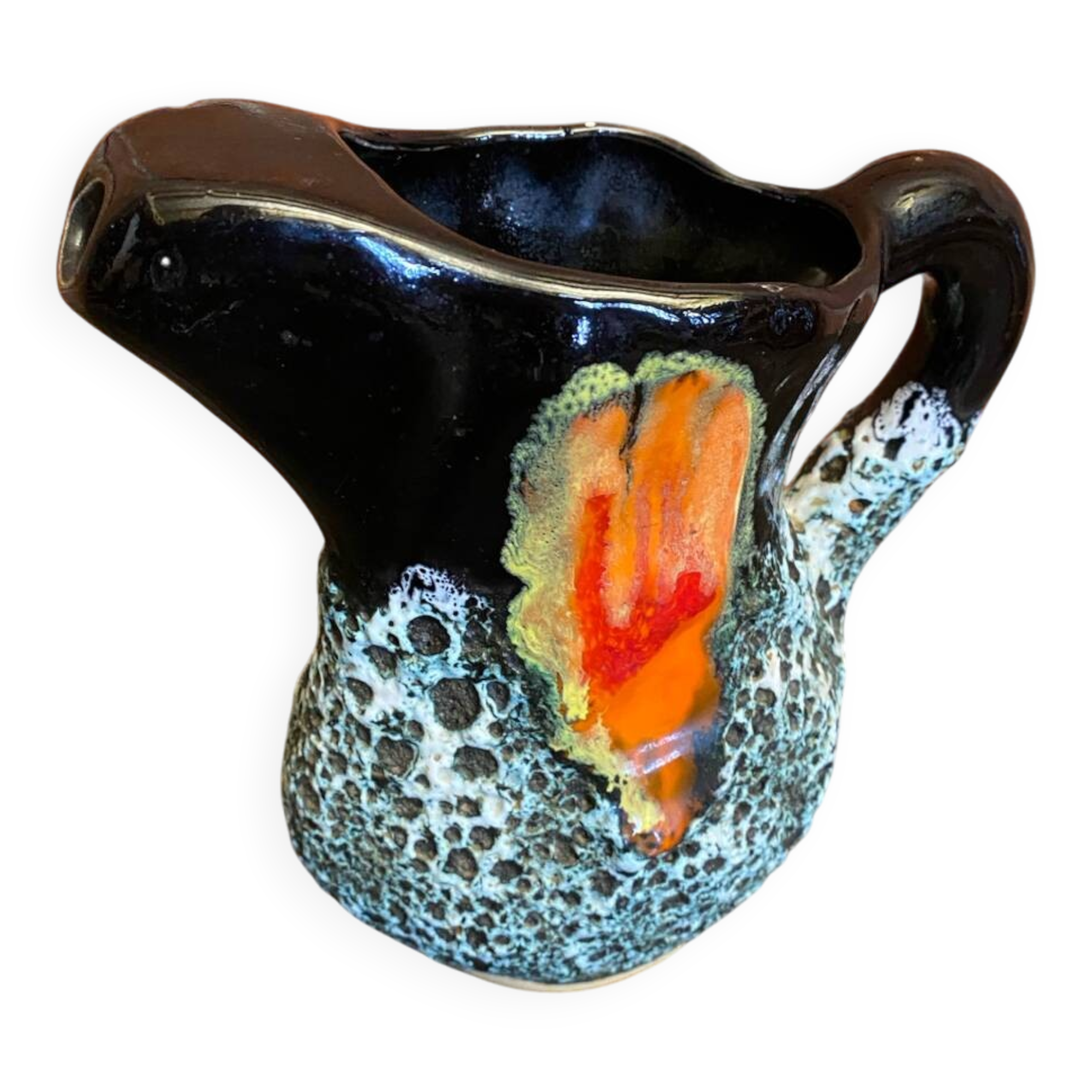 Old Pichet VALLAURIS Fat Lava Polychrome Ceramic Vintage