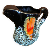 Pichet ancien vallauris fat lava céramique polychrome vintage