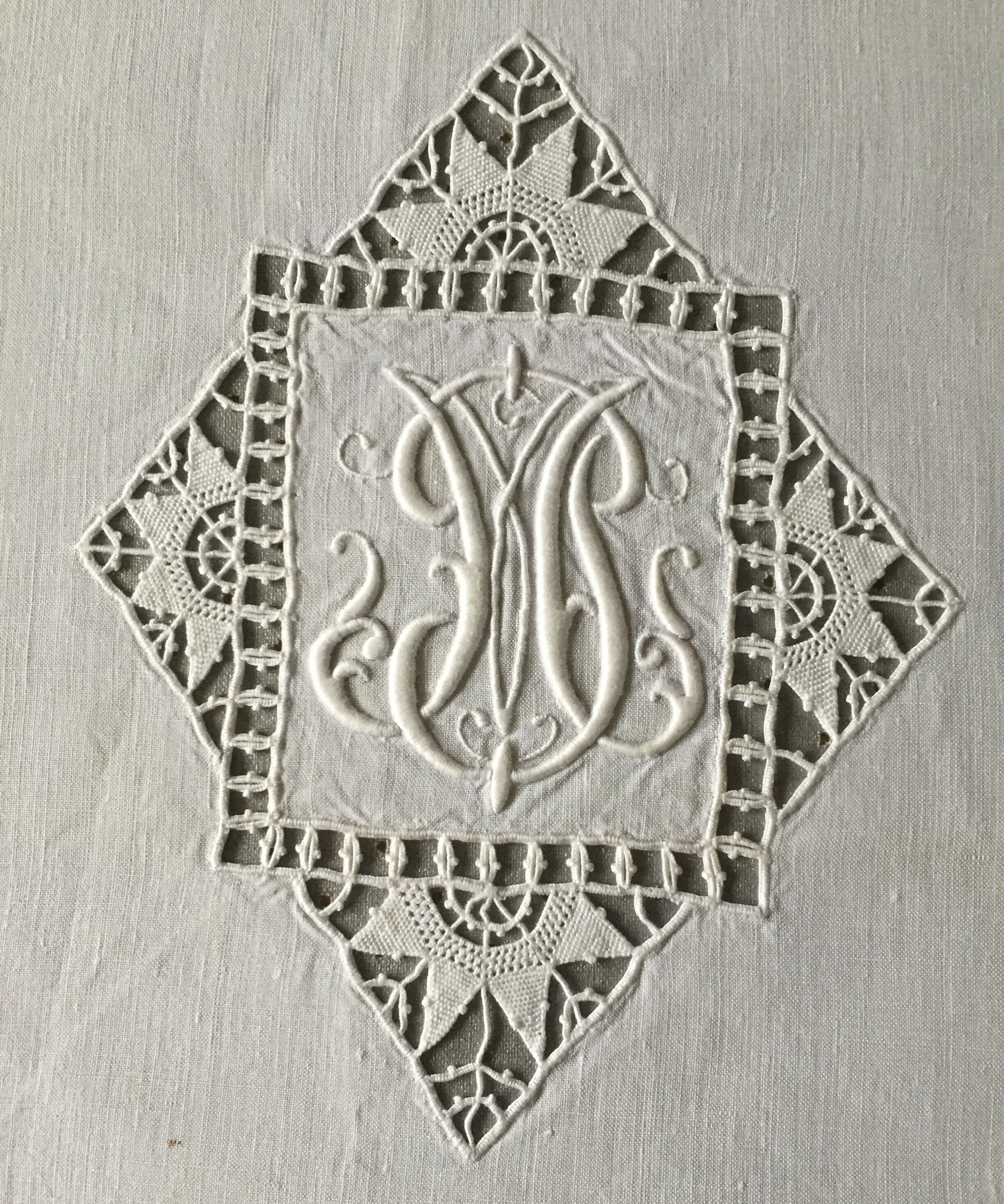 Embroidered linen tablecloth  200 x 255