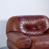 Pair of Sapporo leather armchairs from the 1970s, by Mobil Girgi.