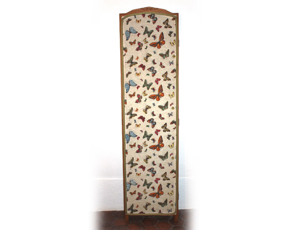 Screen 4 wooden leaves and fabric