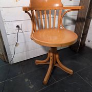 Swivel office chair in curved wood, 1950s