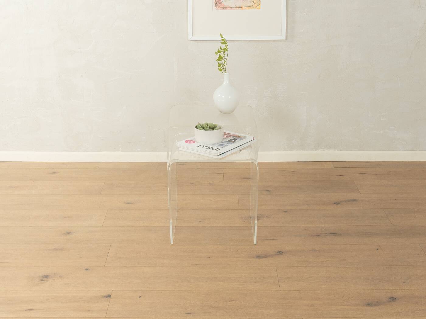 Minimalist side tables made of transparent acrylic glass, Space Age style, 1970s, set of 2