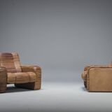 Set of Armchairs in Patchwork Leather by Ernst Lüthy for De Sede