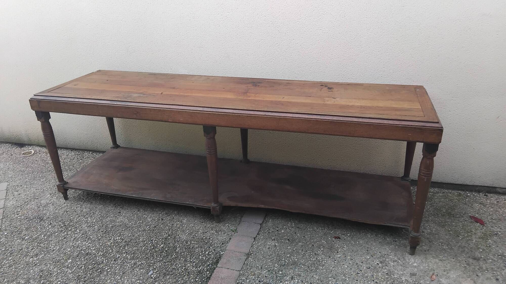 Grande table Drapier ancienne XIX eme meuble métier atelier tissu commerce