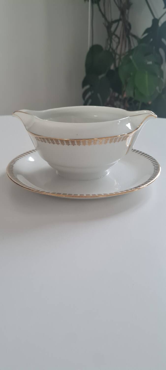 Limoges porcelain gravy boat