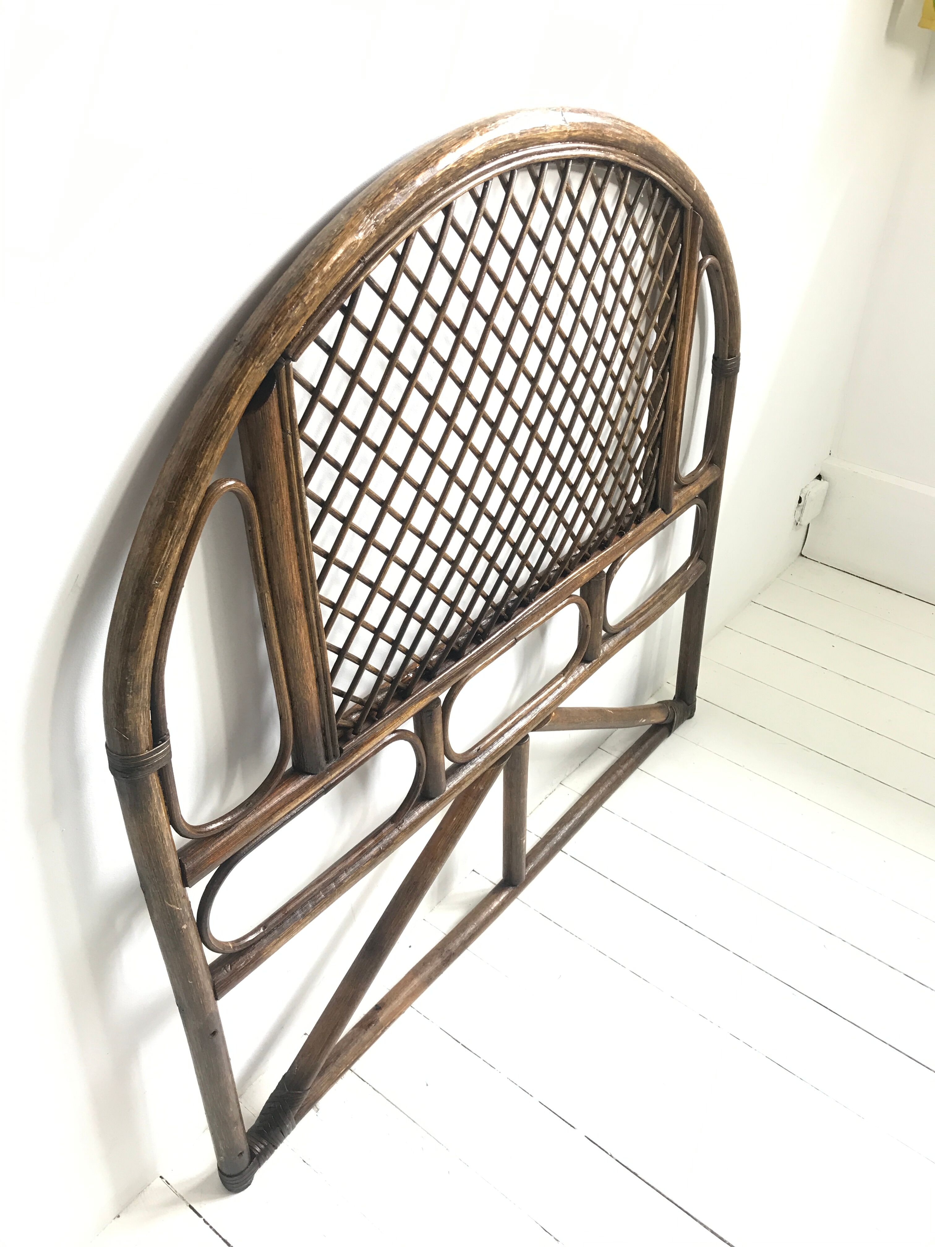 Vintage rattan headboard for 1-person bed