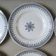 Set of 6 dinner plates of St. Amand, blue decoration