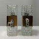 Pair of Maison Sciolari glass and brass wall lights, Italy 1970