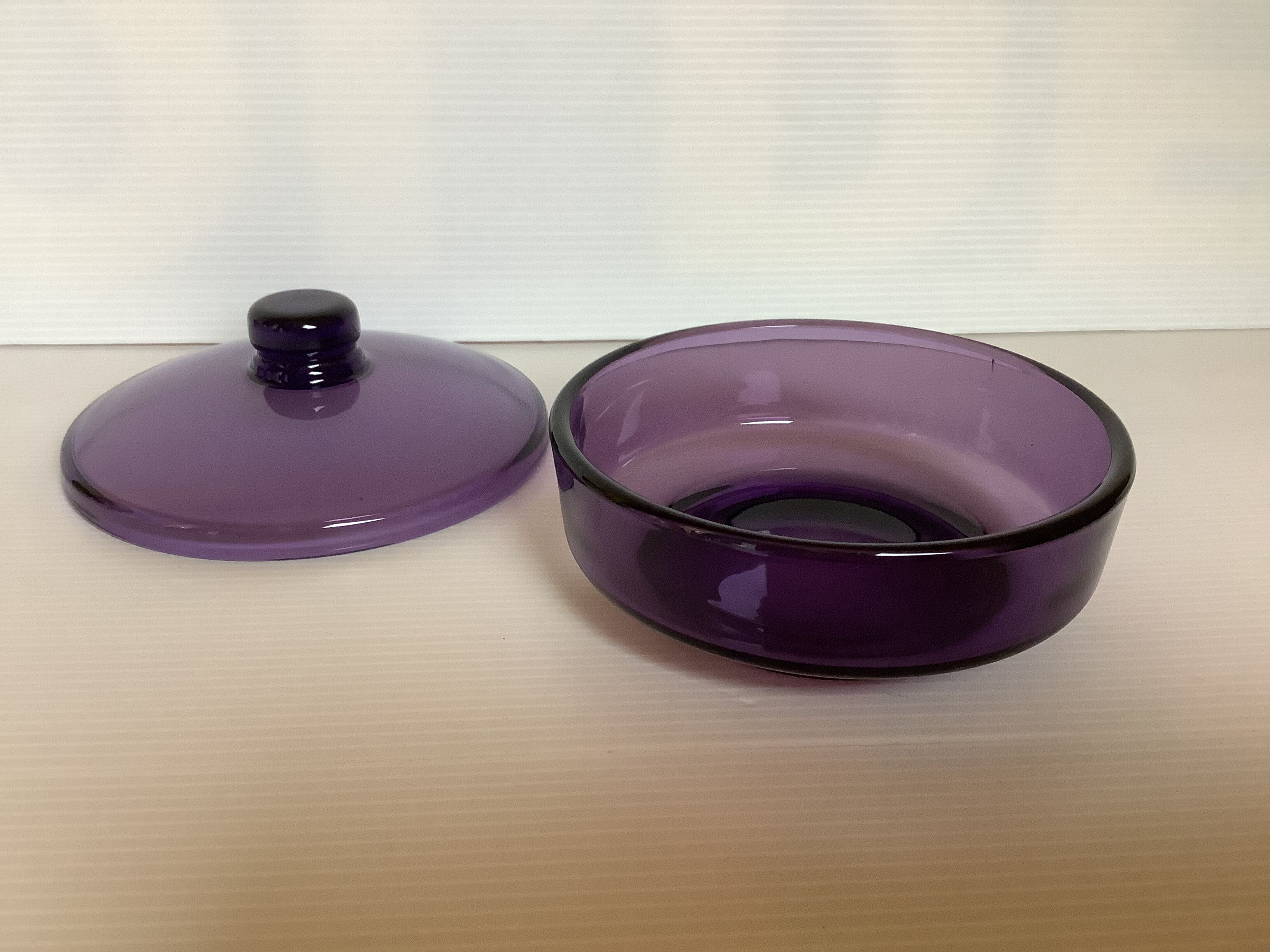 Old purple purple glass candy box