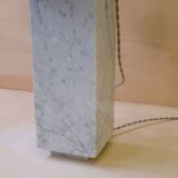 Pair of marble lamps from the 60s and their rope lampshades.